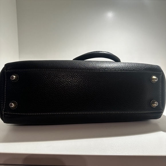 COACH Classic Hampton Satchel Bag - Black Pebbled Leather - F06S-10212 - Picture 2 of 9